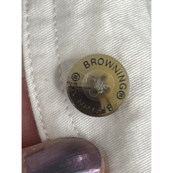 Browning Men's long sleeve button down shirt in white, size L - Picture 9 of 10